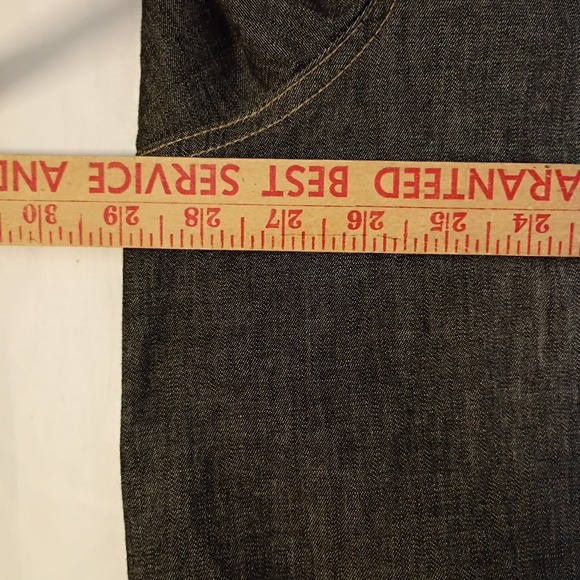 Wrangler Pearl Snap Shirt Mens 3XL Slim Untucked Fit Black Denim Stretch Western - Picture 8 of 9